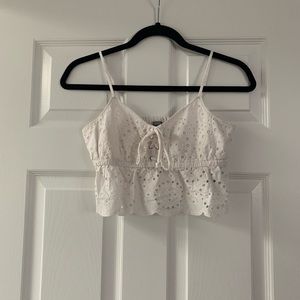 AERIE - Eyelet Cropped Tank - Size XS